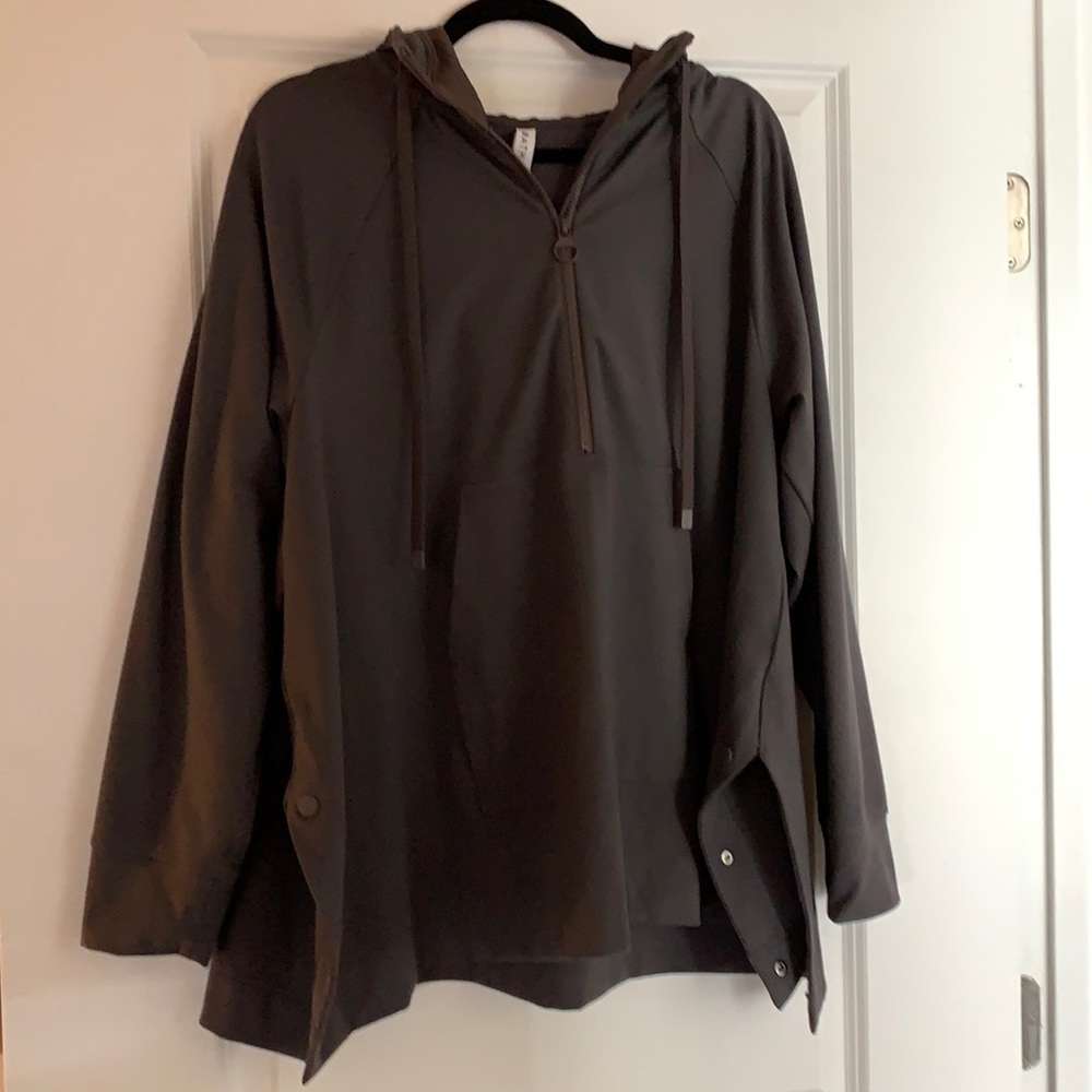 Athleta Handkerchief Poncho Hoodie - Dark Grey